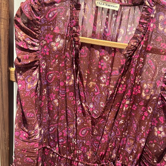 Ulla Johnson Floral Midi Dress in Purple - Picture 7 of 13